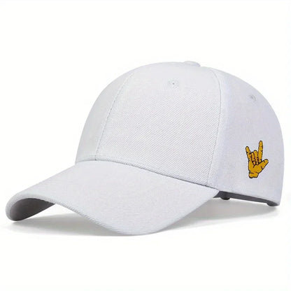 Unisex Side Finger Embroidery Baseball Caps