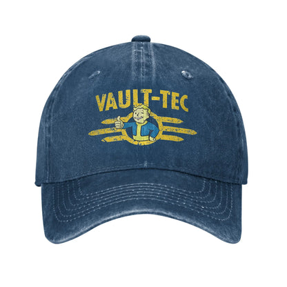 Vault Tec Distressed Denim Snapback Adjustable Baseball Cap