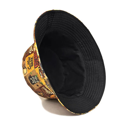 Cartoon Painting Coffee Bucket Hat Cap