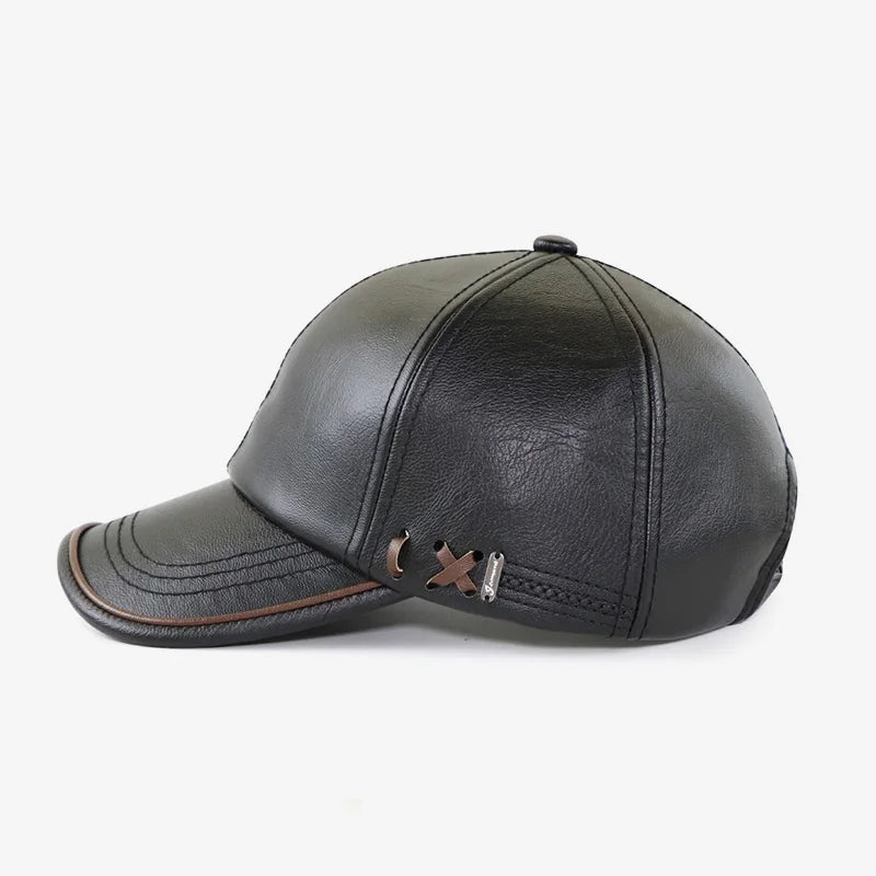 Men’s Genuine Cowhide Leather Baseball Cap