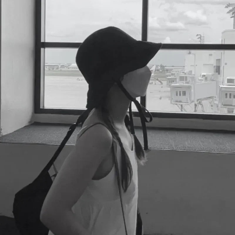 Korean Lace-Up Lightweight Fisherman Bucket Hat