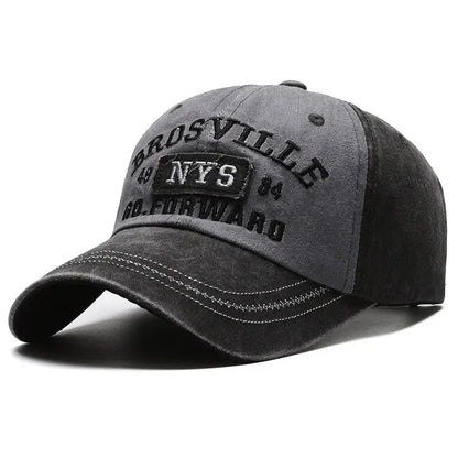 Casual Washed Embroidered Curved Brim Baseball Cap