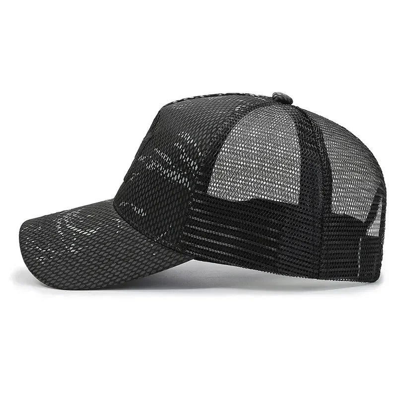 Korean Letter Breathable Mesh Duckbill Baseball Cap