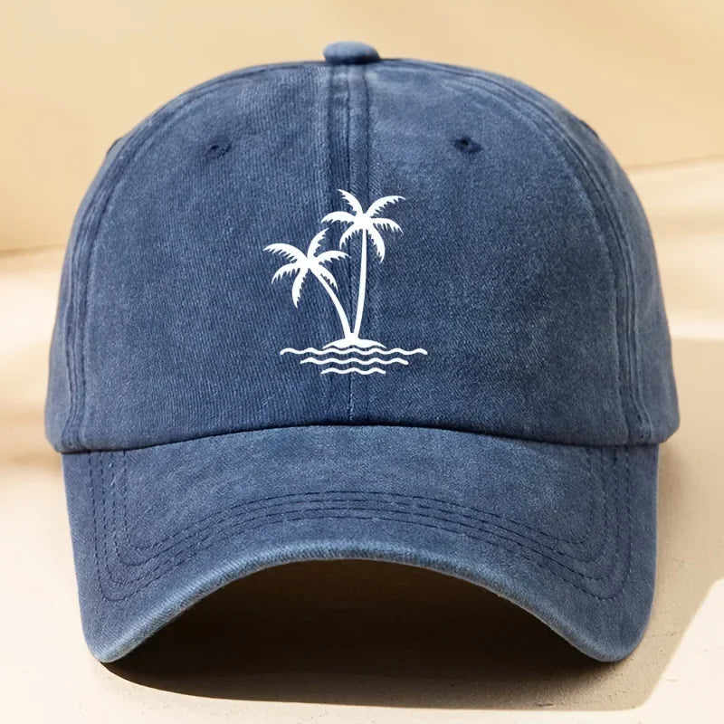 Vintage Palm Tree Washed Cotton Baseball Cap