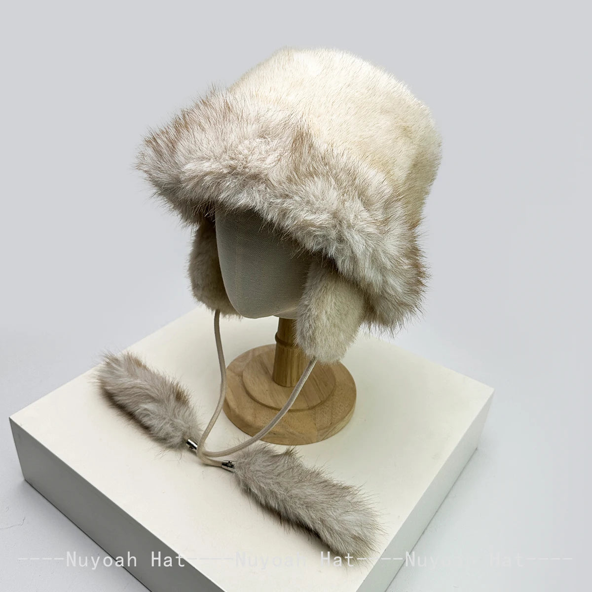Leopard Print Plush Winter Bucket Hat