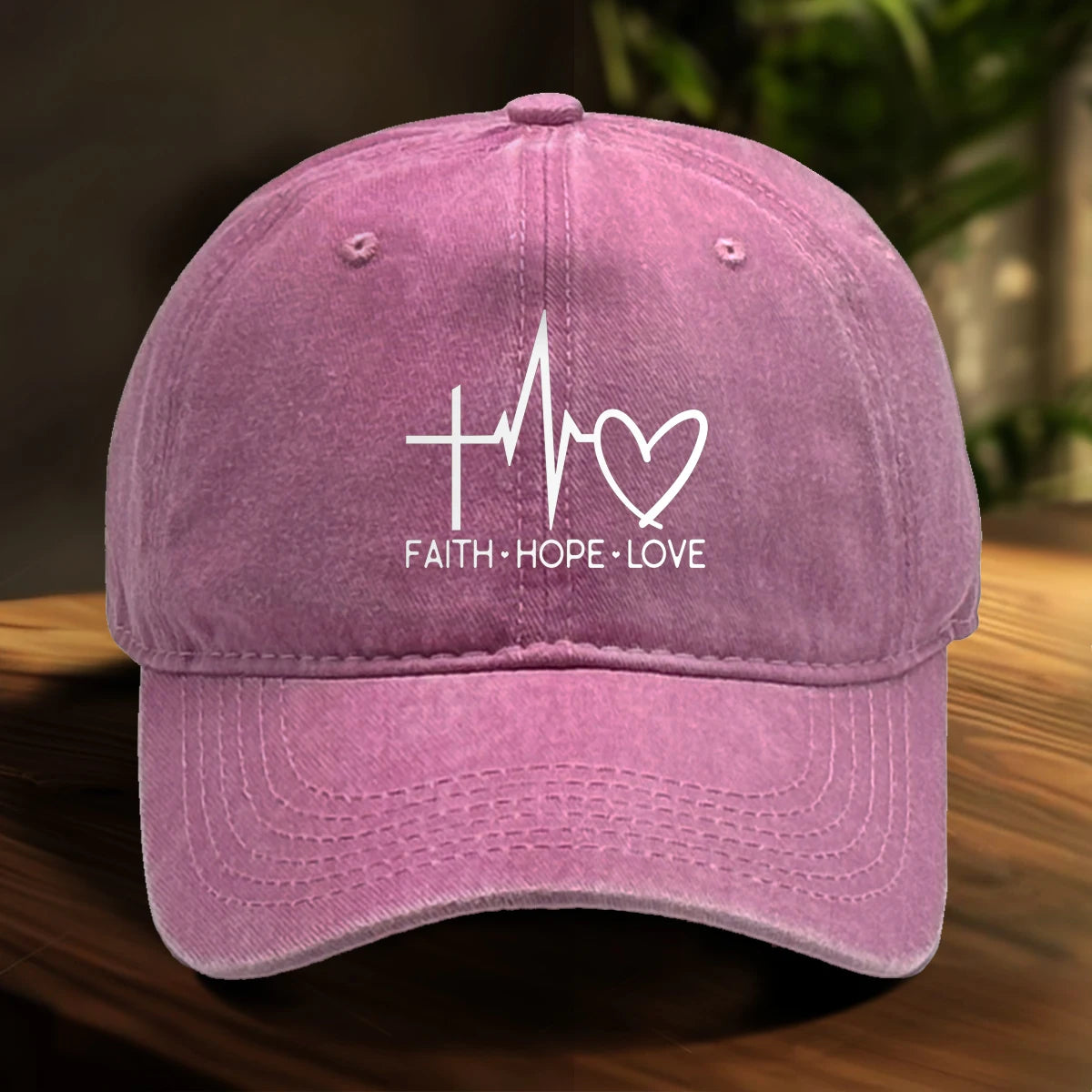 Faith Hope Love Print Adjustable Baseball Cap
