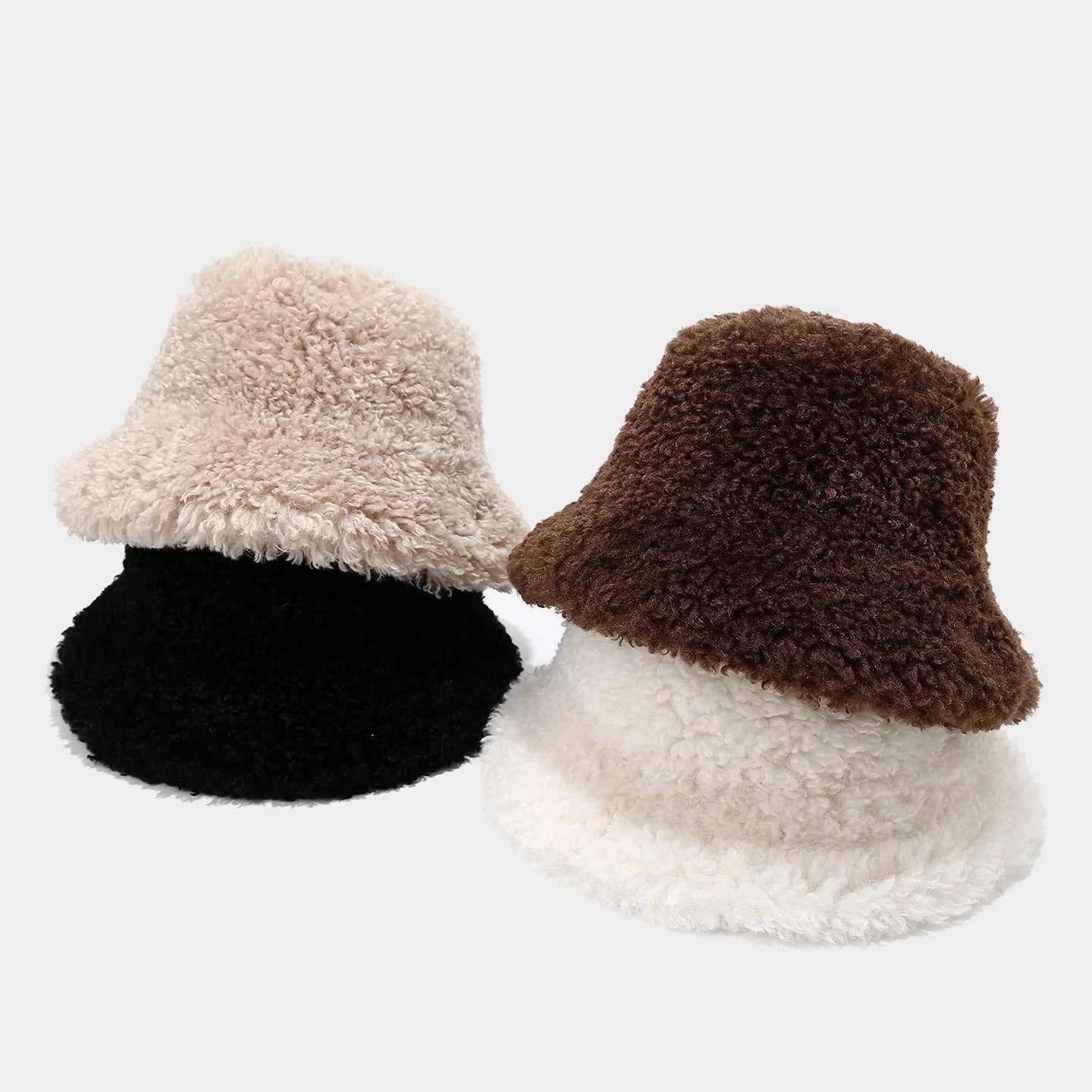 Versatile Faux Shearling Winter Fisherman Bucket Hat
