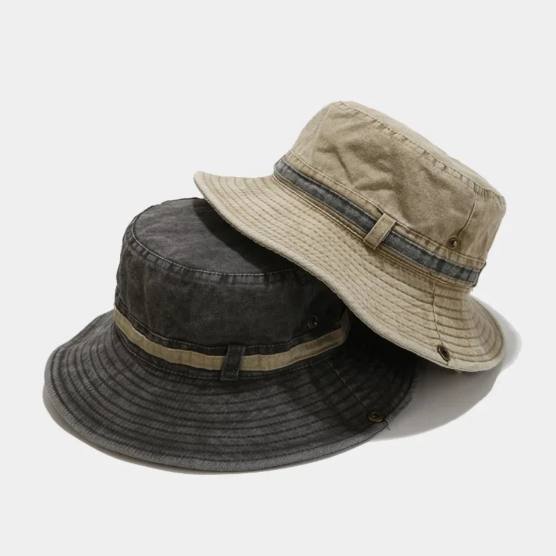 Solid Cotton Unisex Travel Bucket Hat