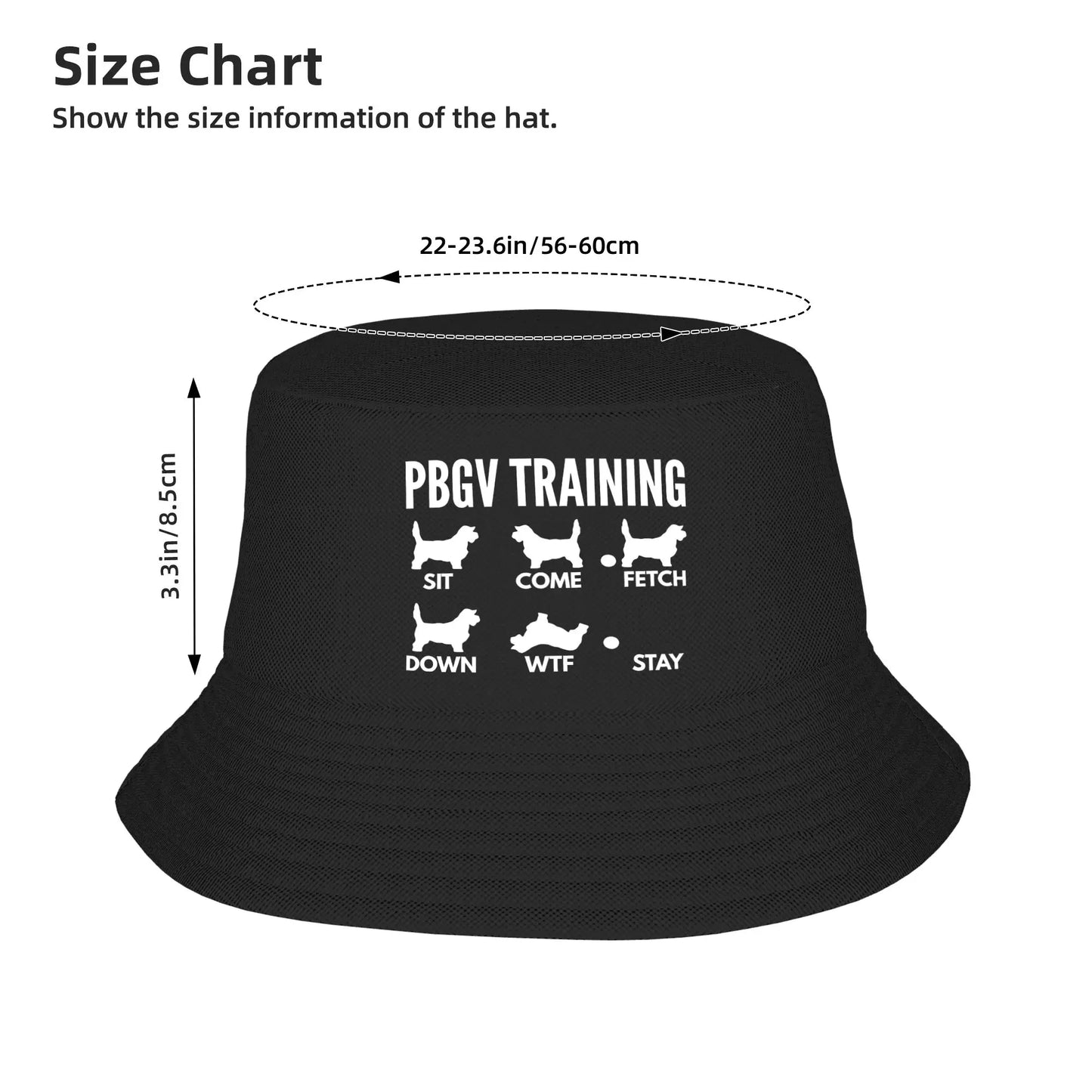 PBGV Training Petit Graphic Outdoor Fashion Bucket Hat