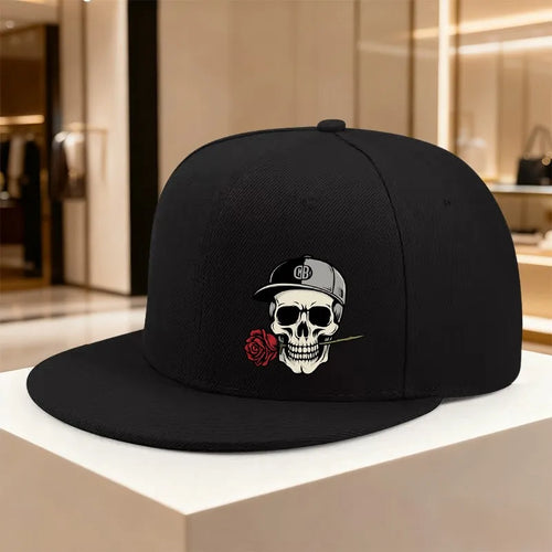 Skull Rose Street Style Hip Hop Snapback Cap