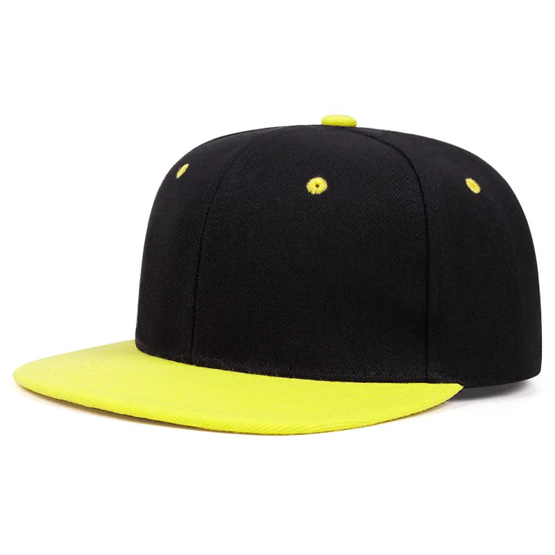 Unisex Solid Flat Brim Hip Hop Snapback