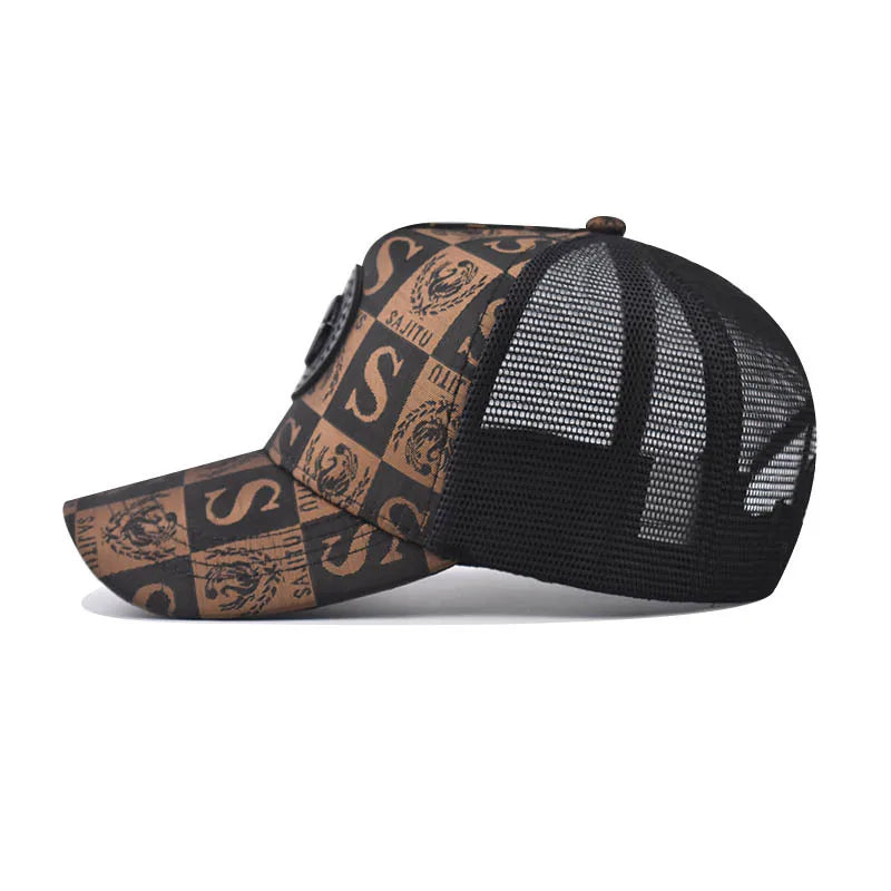 Plaid Mesh Trucker Snapback Baseball Cap