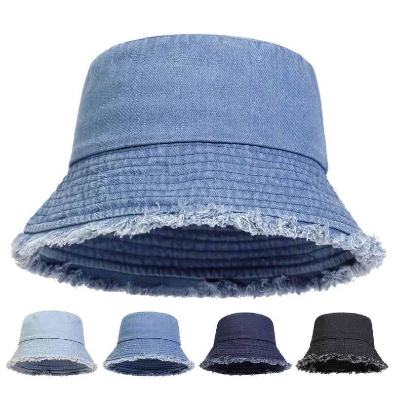 Neutral Denim Unisex Sun Protection Bucket Hat