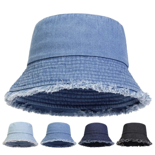 Neutral Denim Unisex Sun Protection Bucket Hat