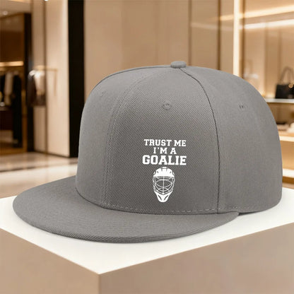 Trust Me Im Goalie Hockey Mask Snapback Cap