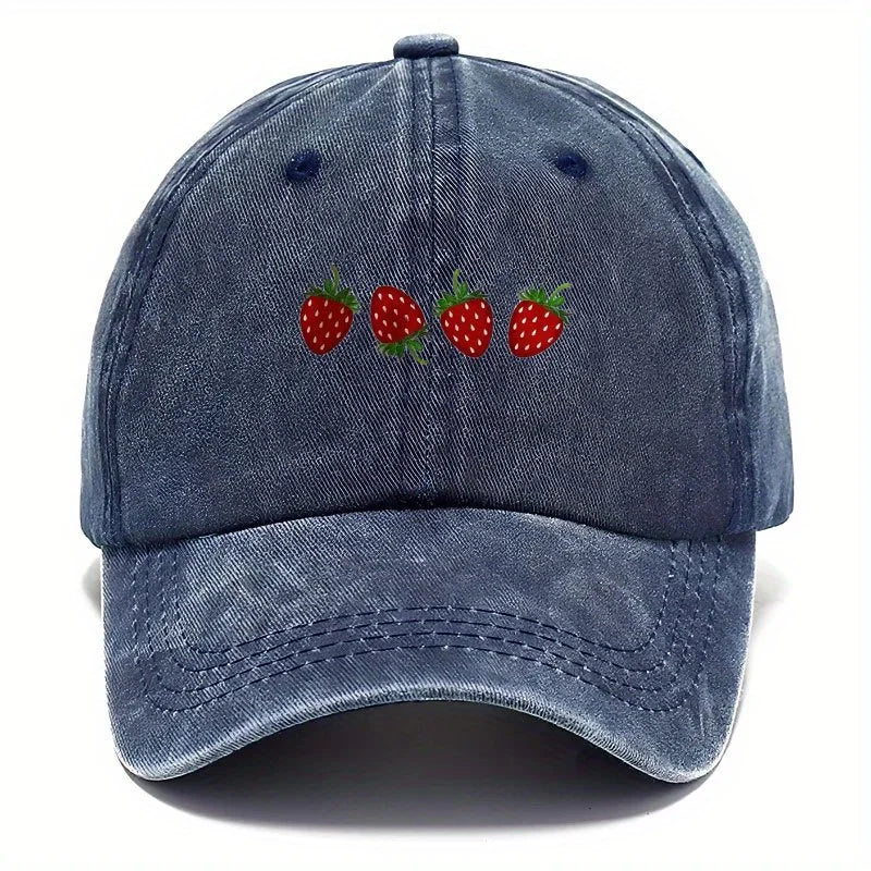 Strawberry Printed Adjustable Duckbill Baseball Hat