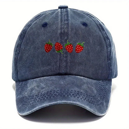 Strawberry Printed Adjustable Duckbill Baseball Hat