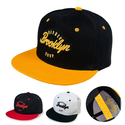 Letter Embroidered Flat Brim Hip Hop Baseball Hat