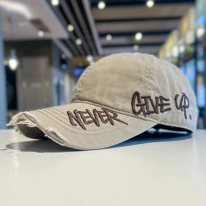 Vintage Washed Cotton Letter Baseball Cap