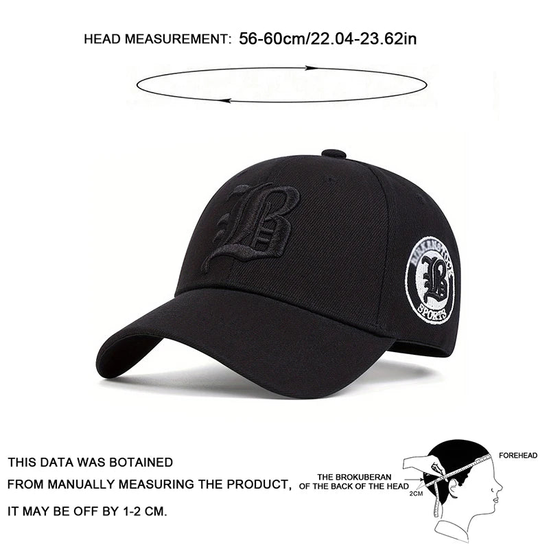 Unisex Gothic FLB Letter Embroidery Casual Baseball Cap