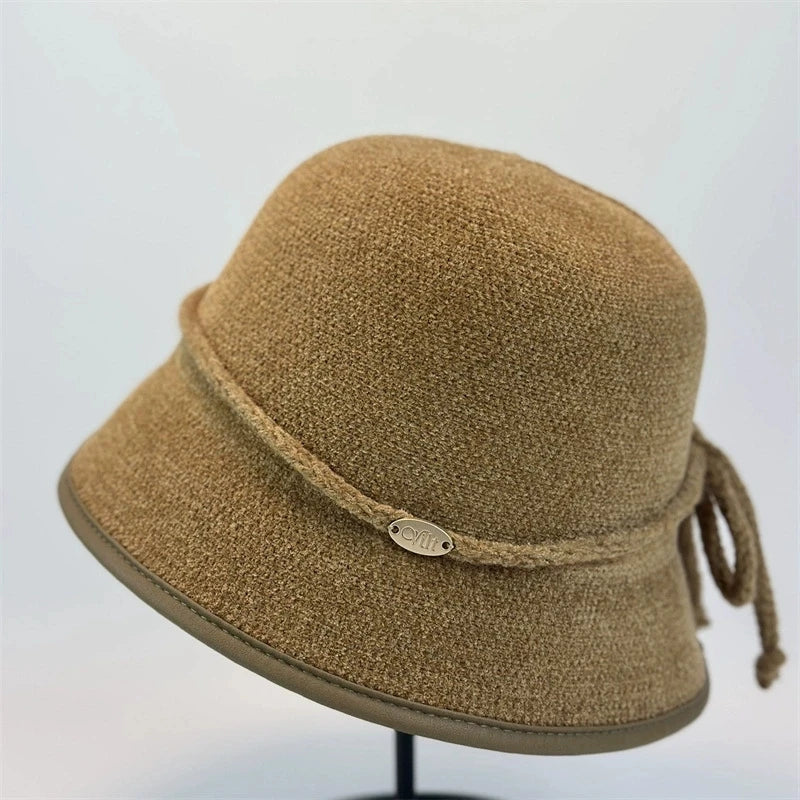 Hepburn Style Chenille Bucket Hat