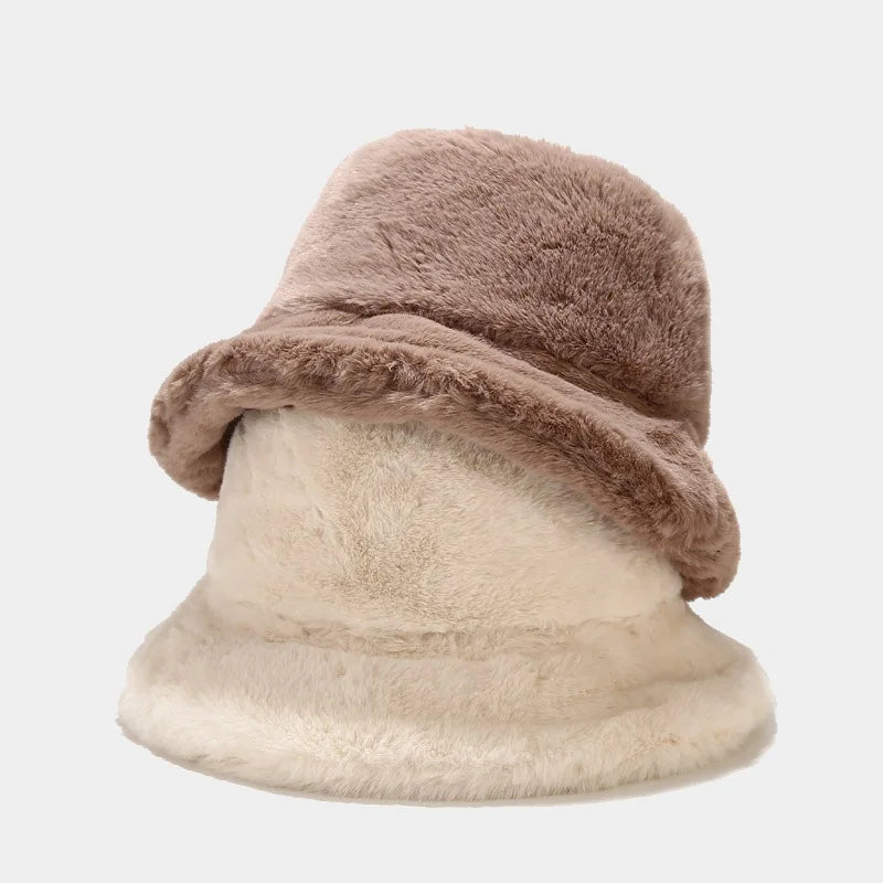 Fluffy Faux Fur Winter Bucket Hat