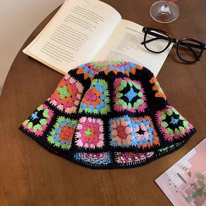 Colorful Crochet Woolen Bucket Hat