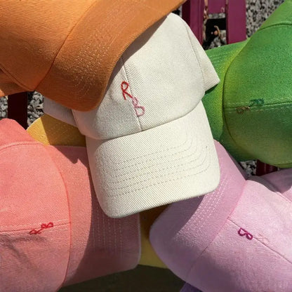 Hand Dyed Monogram Embroidered Cotton Baseball Cap