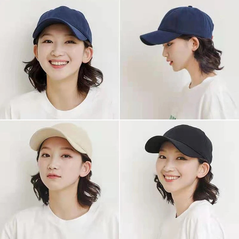 Unisex Plain Cotton Korean Style Baseball Cap