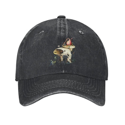 Hieronymus Bosch Garden Earthly Delights Distressed Denim Baseball Cap