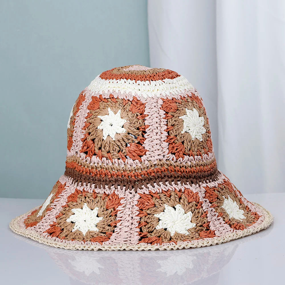 Wide Brim Foldable Summer Straw Bucket Hat