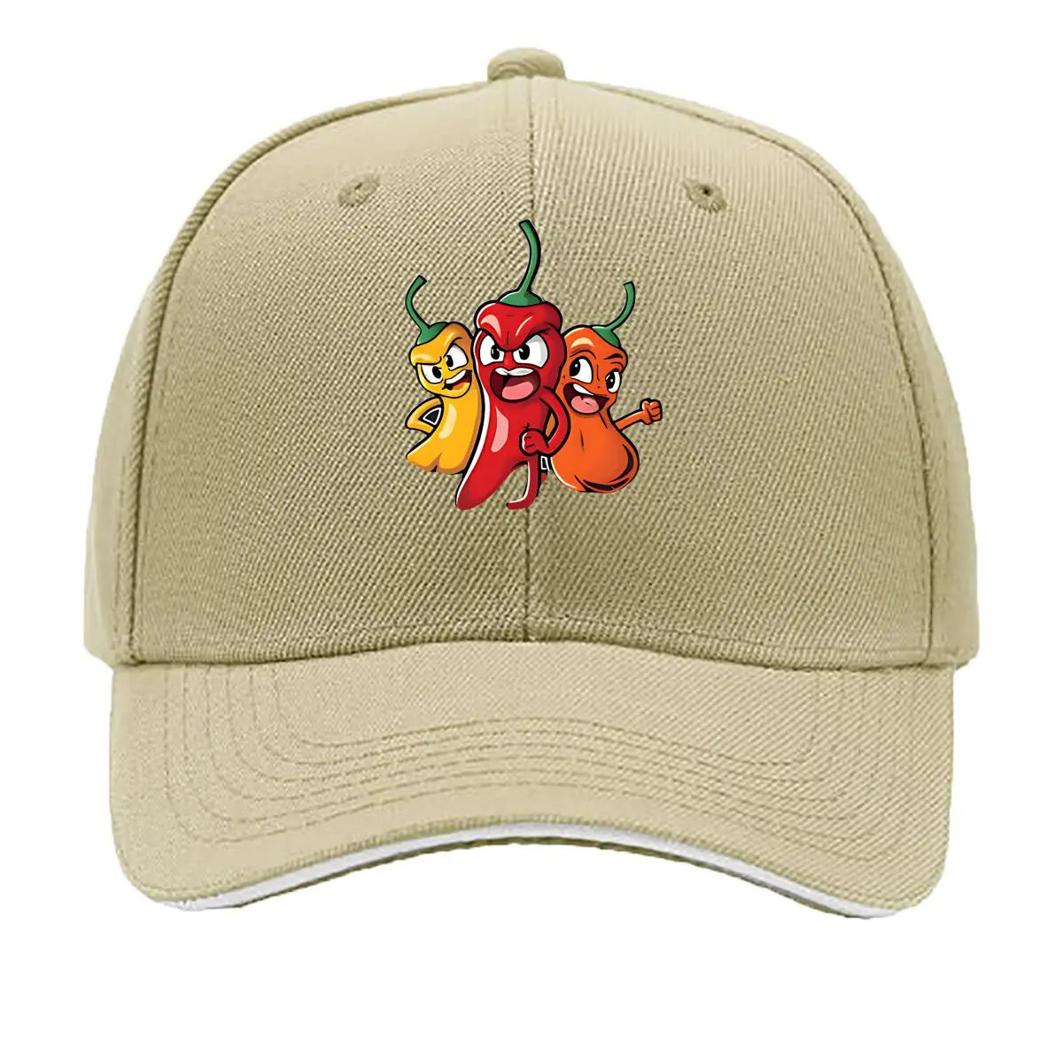 Colorful Cartoon Chili Vinyl Sticker Hip Hop Sandwich Baseball Cap
