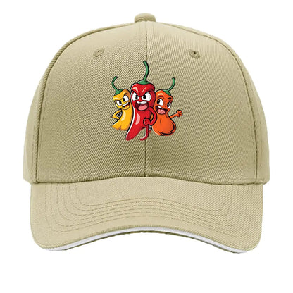 Colorful Cartoon Chili Vinyl Sticker Hip Hop Sandwich Baseball Cap