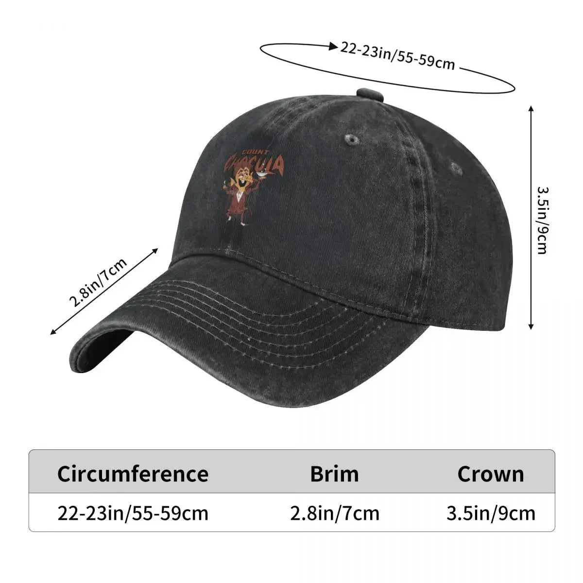 Classic 70s Count Chocula Mascot Logo Baseball Cap