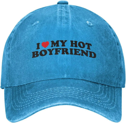I Love My Hot Boyfriend Graphic Baseball Cap