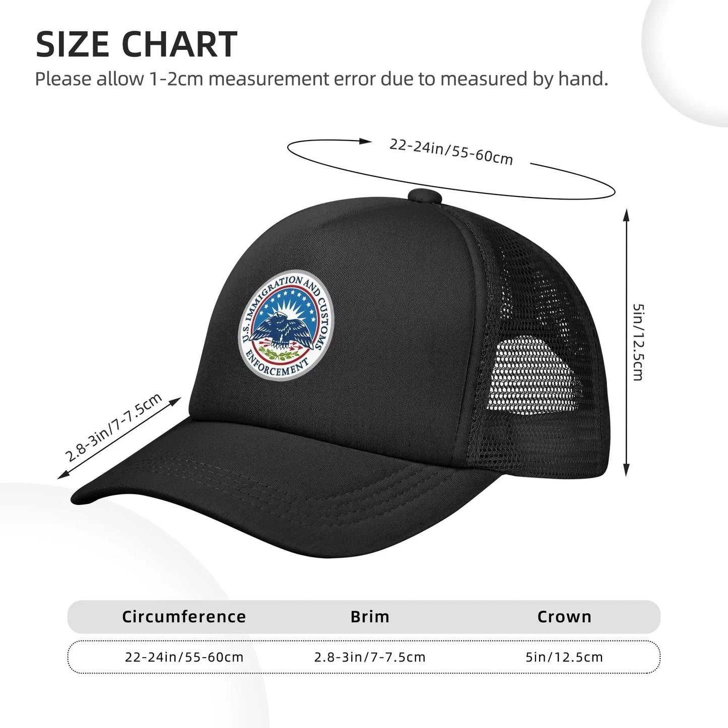 Immigration Customs Enforcement ICE Mesh Baseball Cap