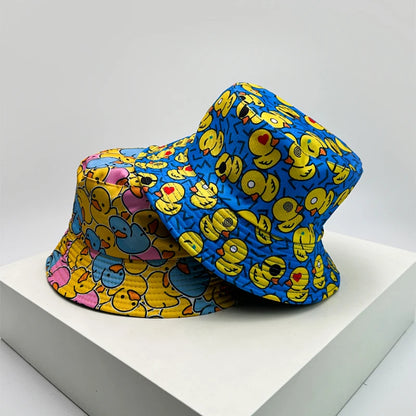 Yellow Duck Reversible Cartoon Bucket Hat
