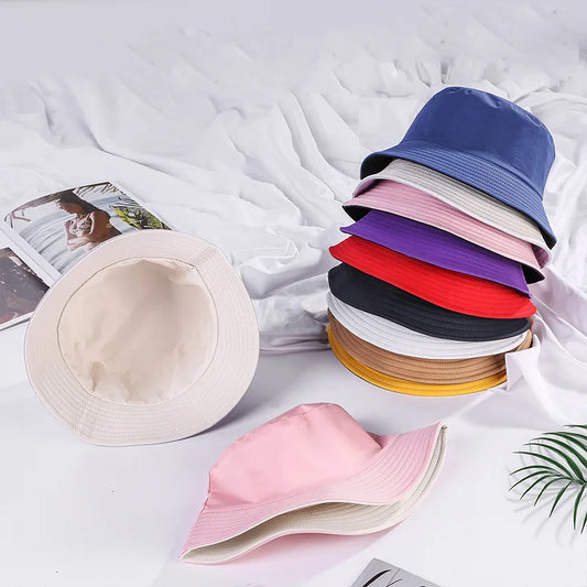 Double-sided Wearing Cap Solid Color Bucket Hat