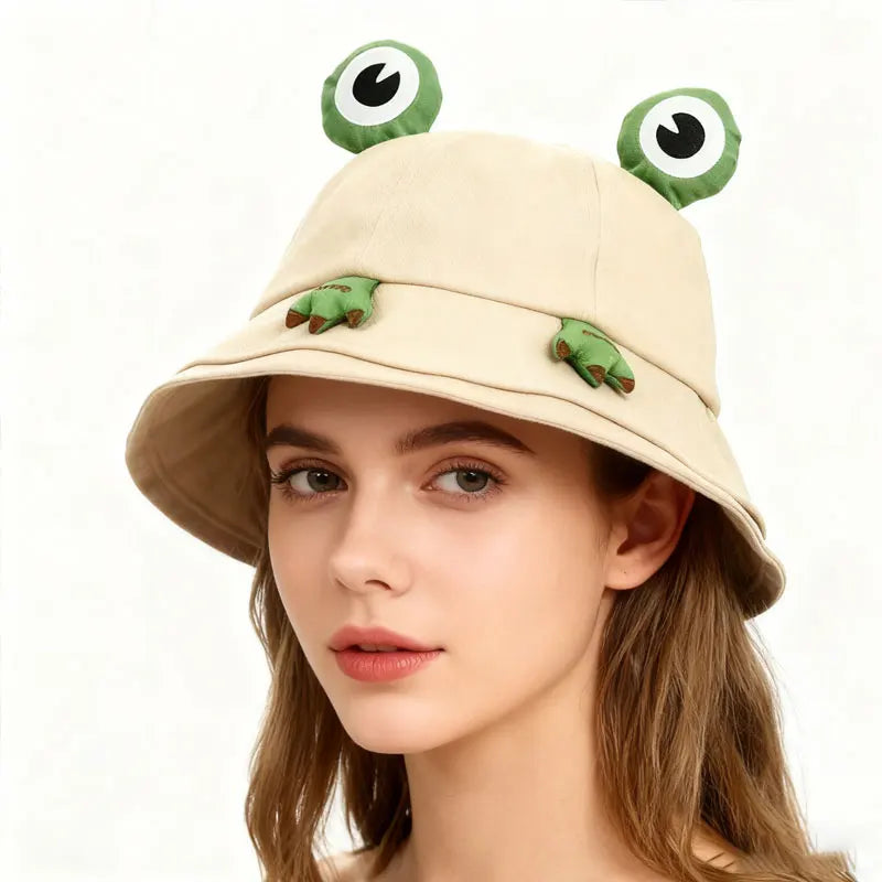 Cute 3D Frog Cartoon Bucket Hat