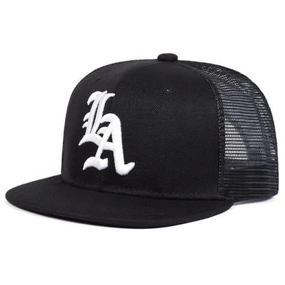 Unisex Gothic Letter LA Embroidery Hip-hop Net Hats