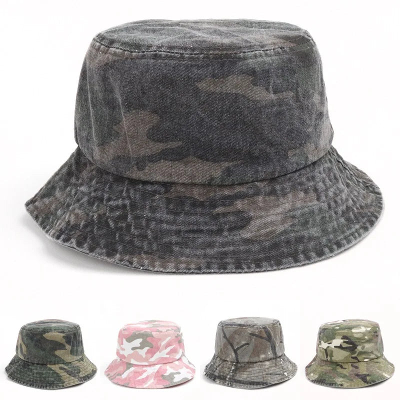 New Washed Cotton Camouflage Bucket Hat