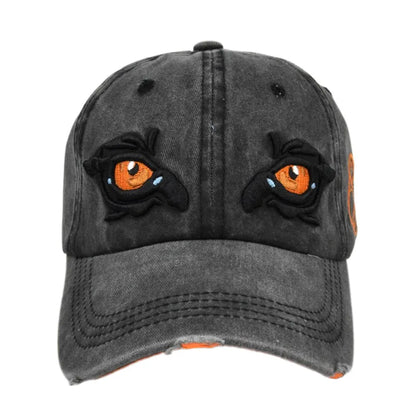 Washed Cotton Eagle Eye Embroidered Vintage Baseball Cap