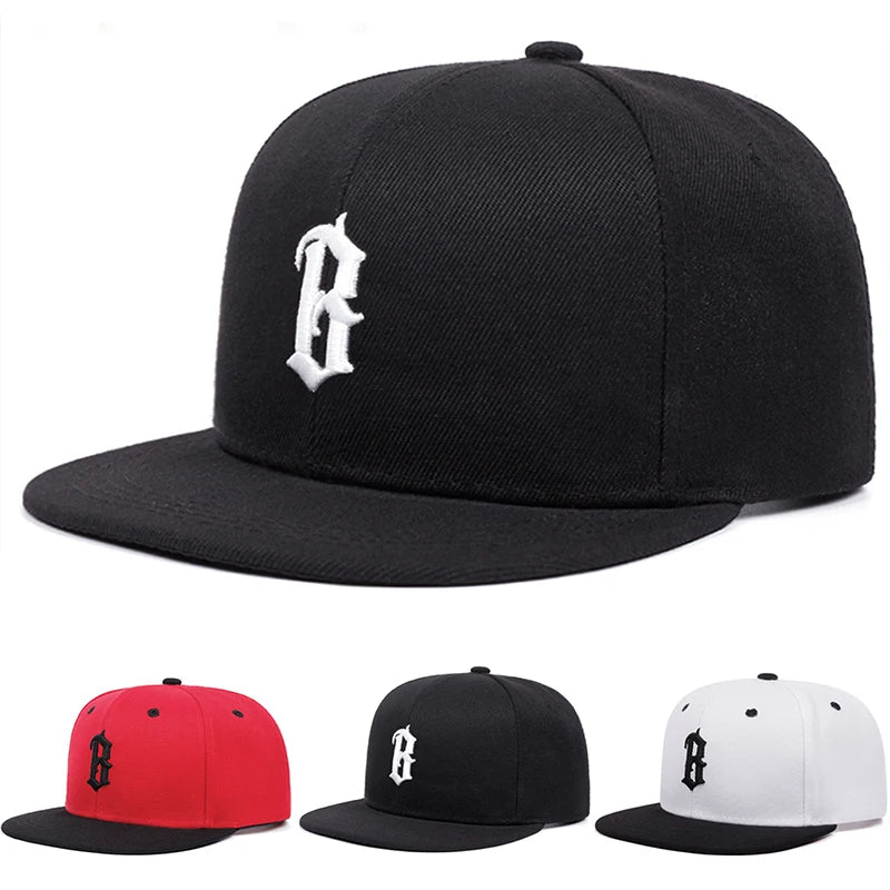 B Gothic Embroidery Hip Hop Street Dance Cap Unisex