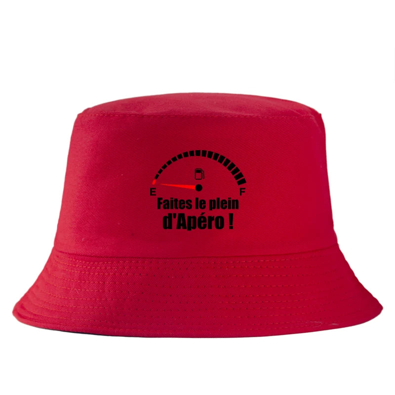 Funny French Apéro Cotton Summer Bucket Hat