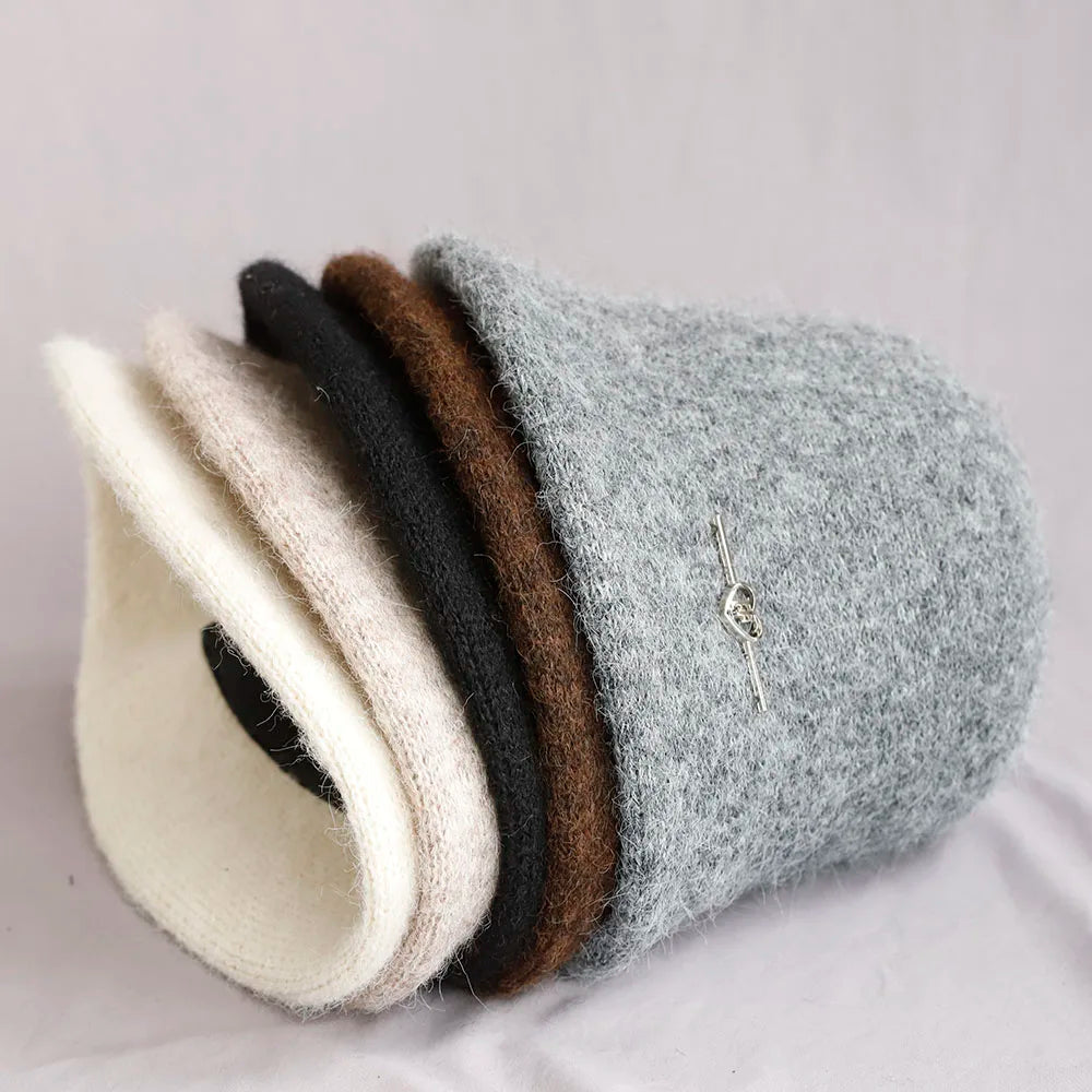 Vintage Foldable Wool Winter Bucket Hat