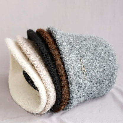Vintage Foldable Wool Winter Bucket Hat