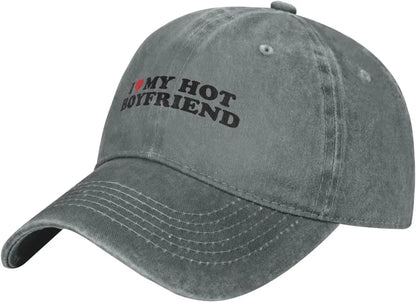 I Love My Hot Boyfriend Graphic Baseball Cap