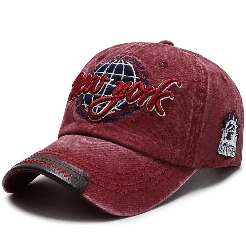 Distressed Washed Cotton Korean Outdoor Baseball Cap