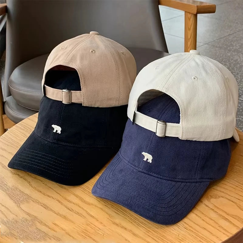 Unisex Polar Bear Embroidered Retro Baseball Cap