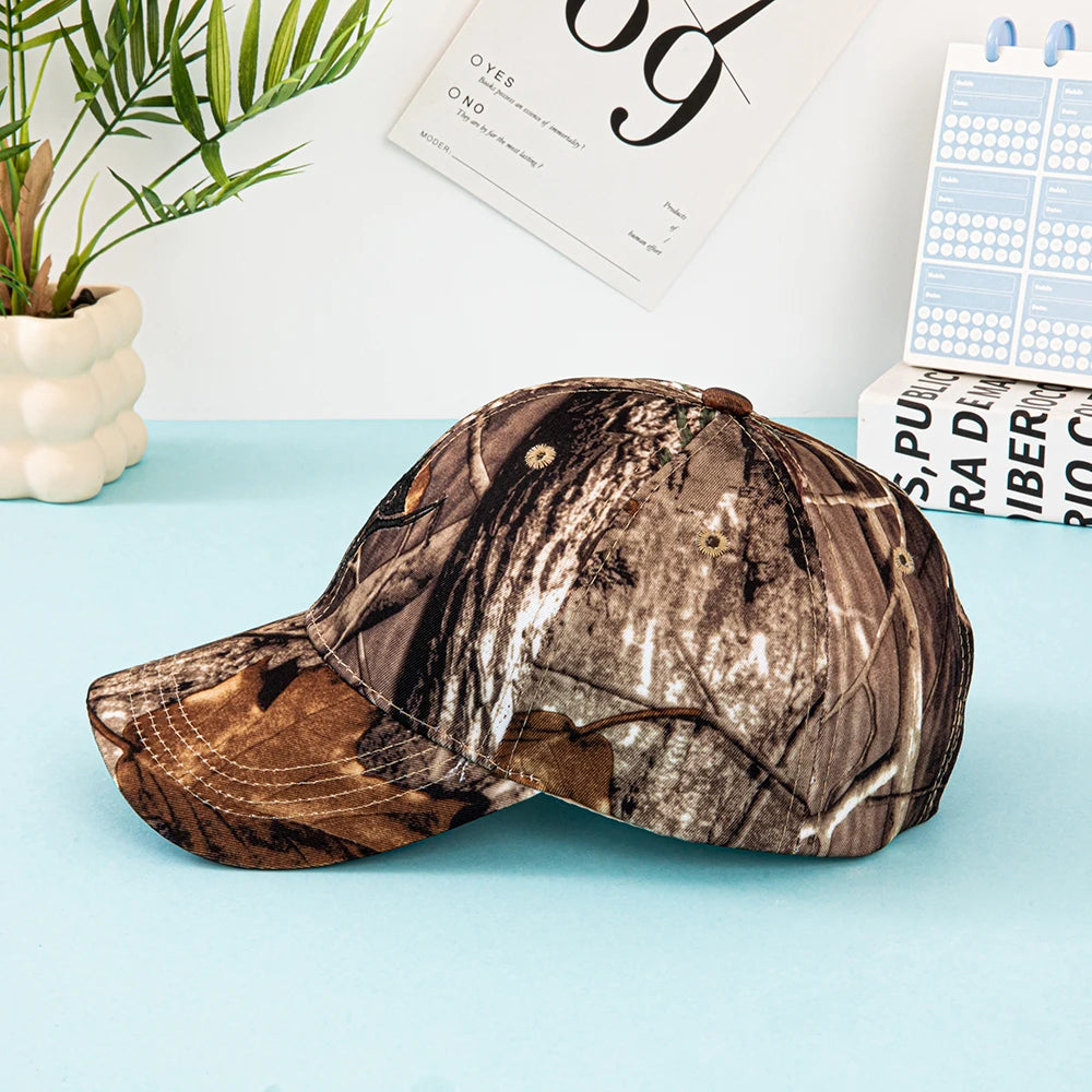 Unisex Leaf Print Camouflage Baseball Cap